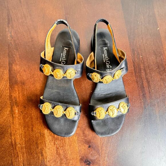 Kenneth Cole Embellished Leather Sandals - Size 6 - Picture 5 of 7